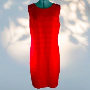 Chaps Women Size 12 Red Dress Striped Design Sleeveless